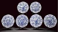 Kangxi A set of six blue and white floriform dishes